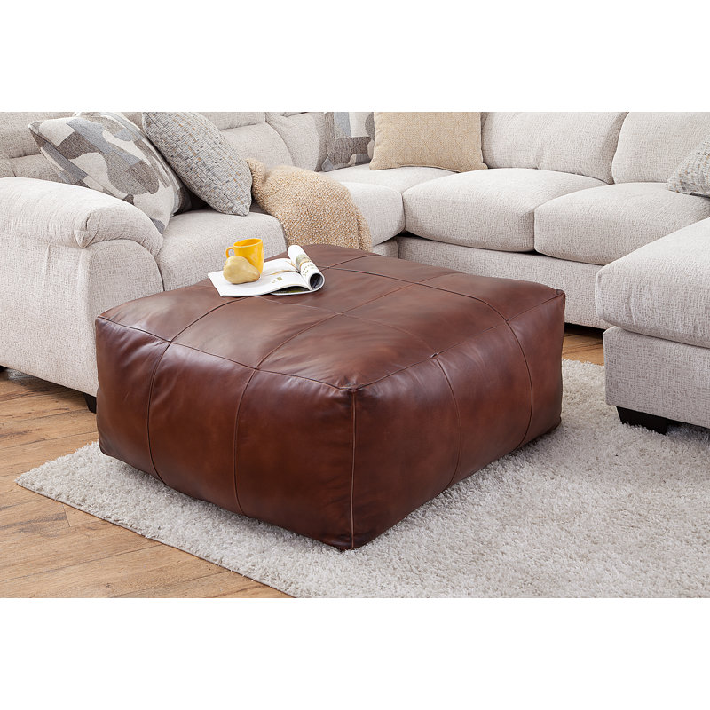 17 Stories Vladiana Genuine Leather Square Ottoman Coffee Table Reviews Wayfair Canada